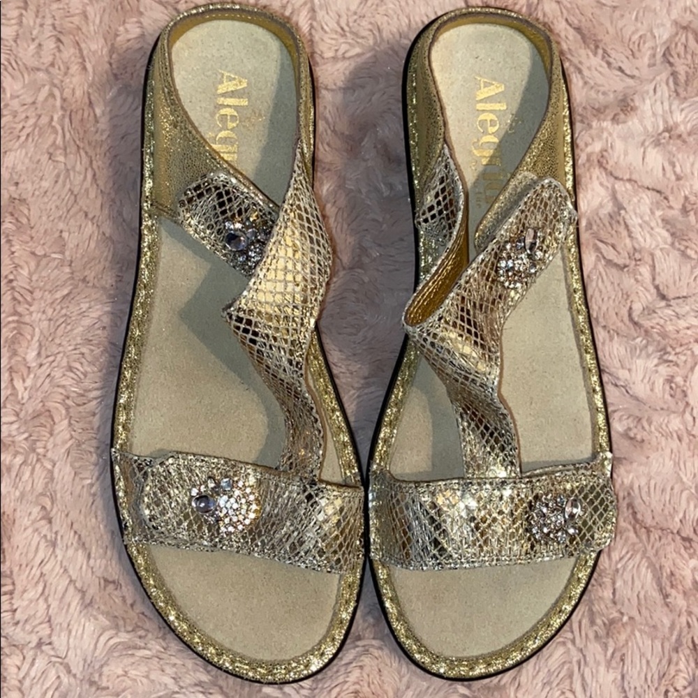 Alegria Leather Slip On Sandals
